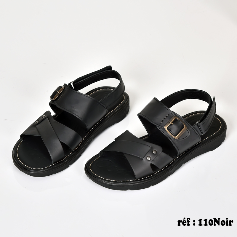 Sandales Pour hommes - Réf 110 Noir -