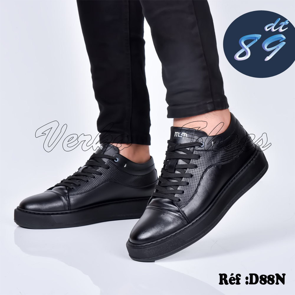 Sneakers Pour Hommes - Réf D88 Noir  -