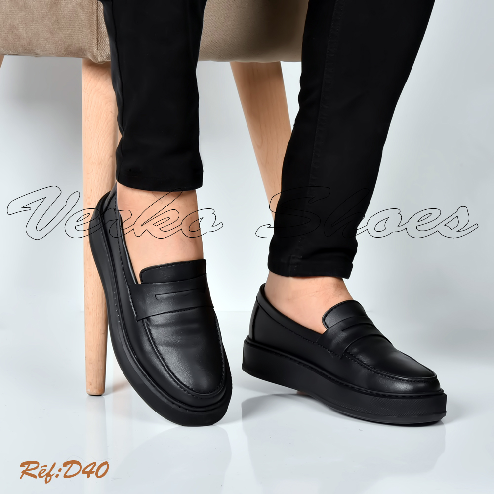 Mocassins Pour Hommes Souple et Hyper confortable - Réf D40 Noir-N -
