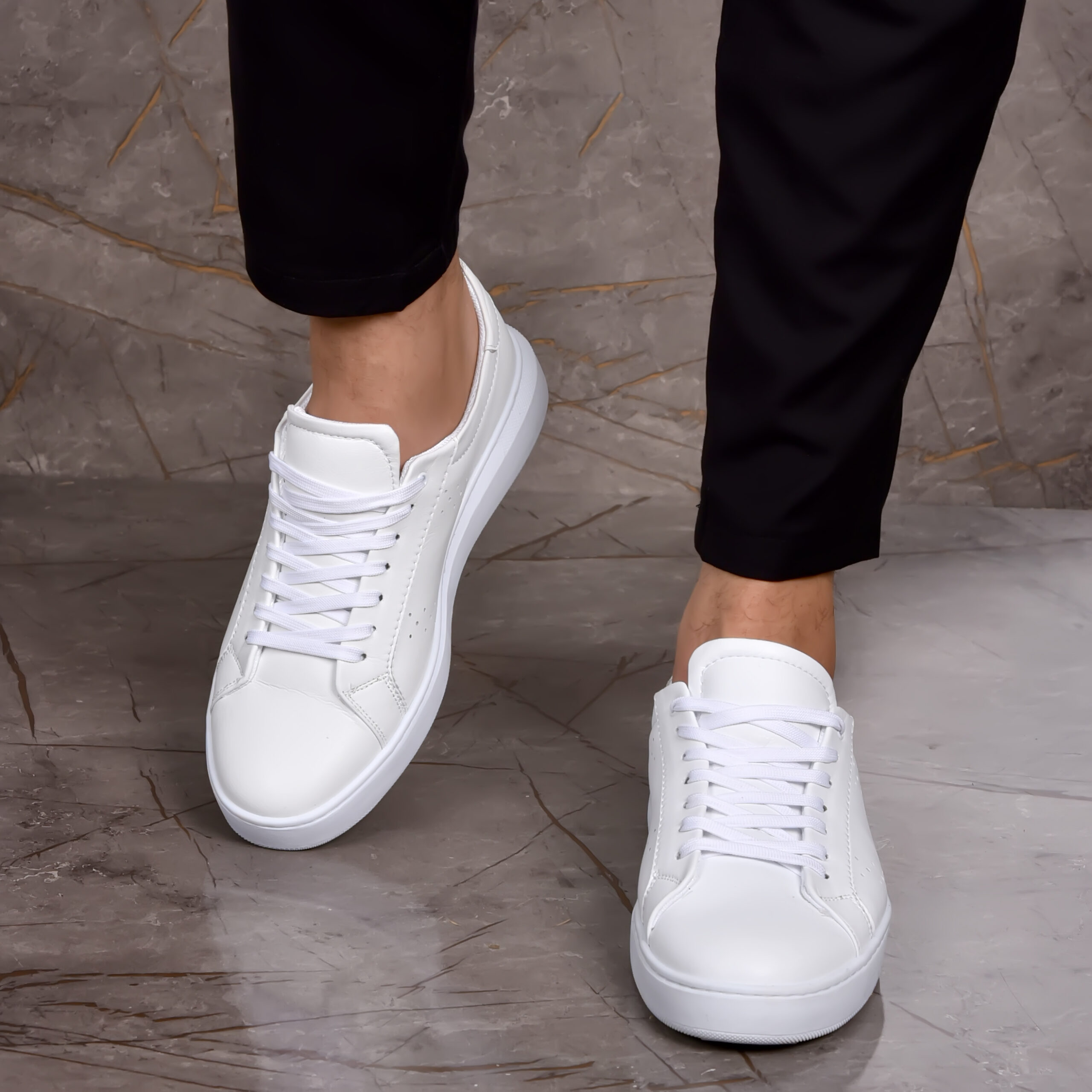 Sneakers Pour Hommes – Réf –S10-Blanc