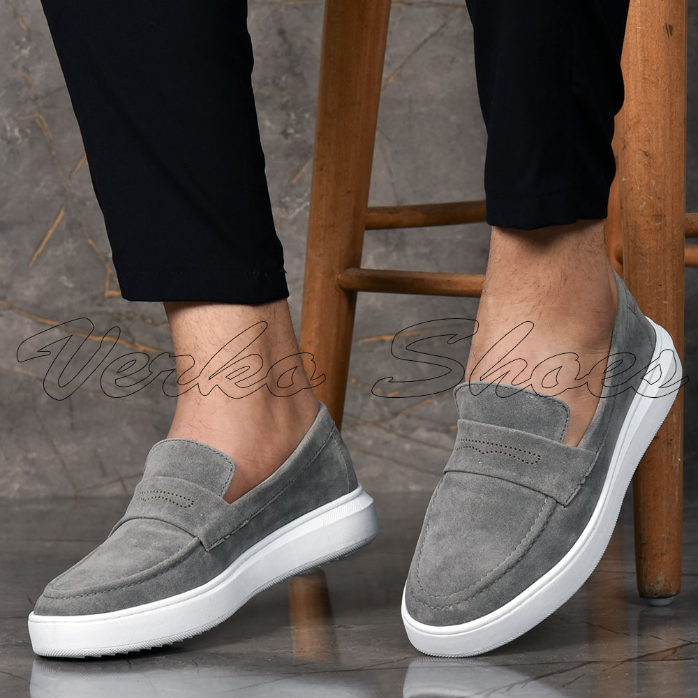 Mocassins Pour Hommes - D40+ Gris -
