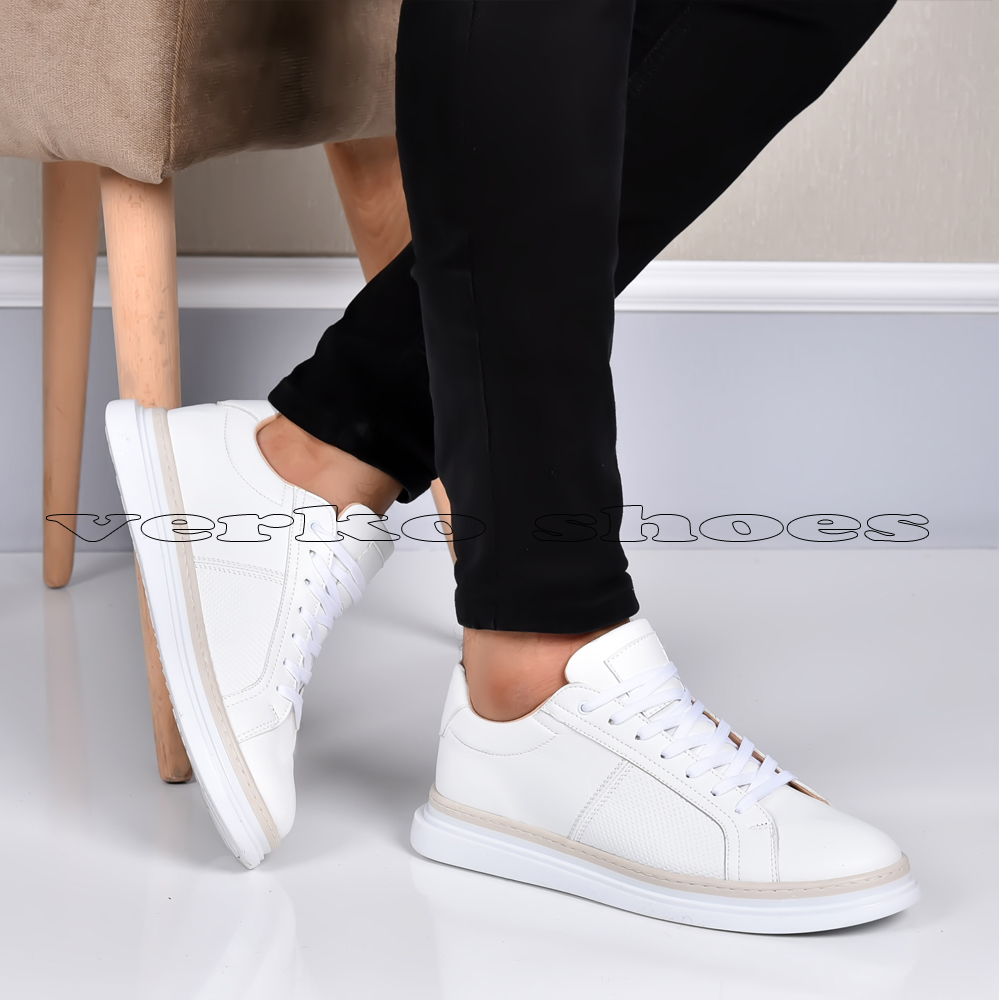 Sneakers Pour Hommes – Réf D30 Blanc -