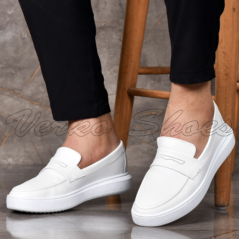 Mocassins Pour Hommes - D40+ Blanc -