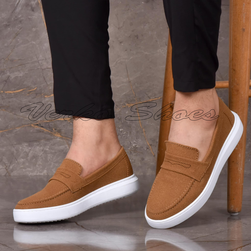 Mocassins Pour Hommes - D40+ Marron Camel  -