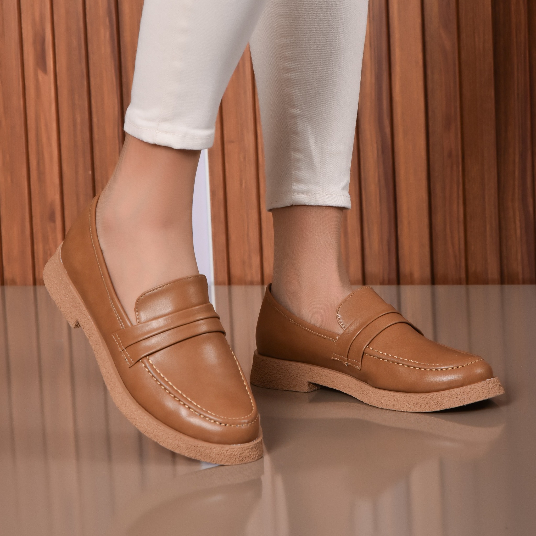 Mocassin Femme Camel Réf 180
