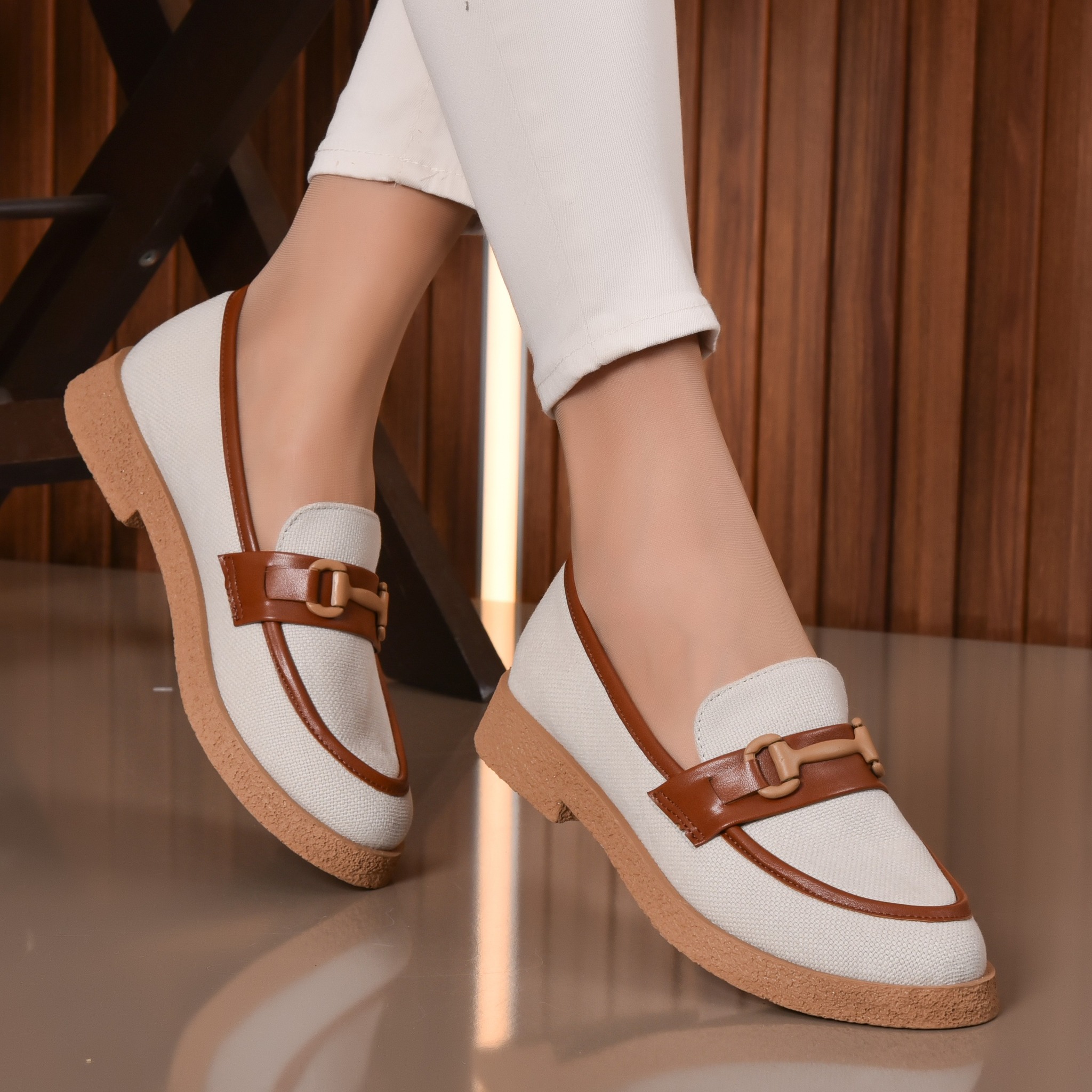 Mocassins Pour  Femmes - Réf 112 - Marron-BL -