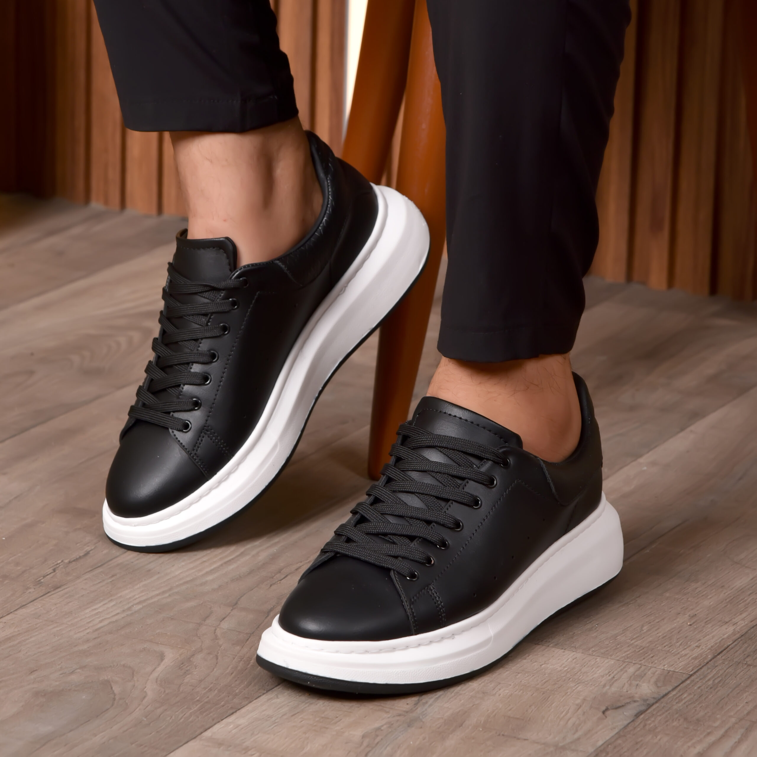 Basket Homme Cuir Noir 2617