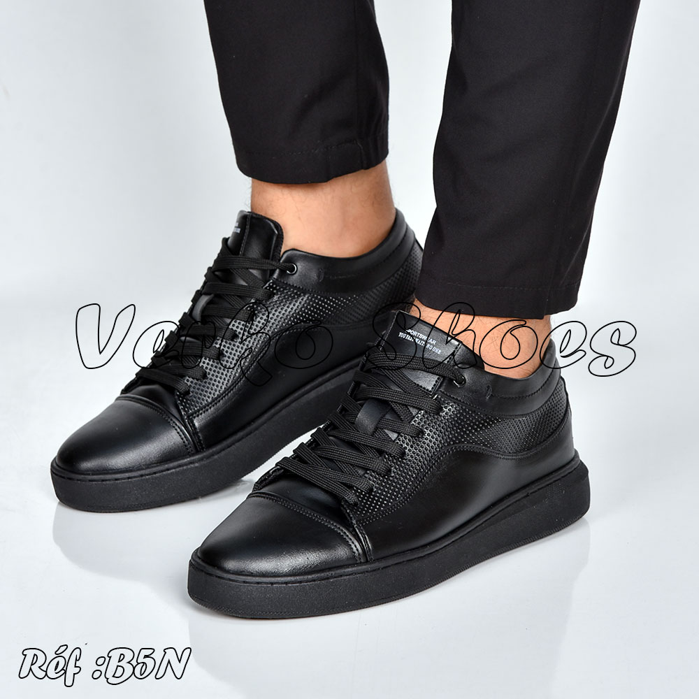 Chaussures cuir pour Hommes - Réf B5 - Noir -