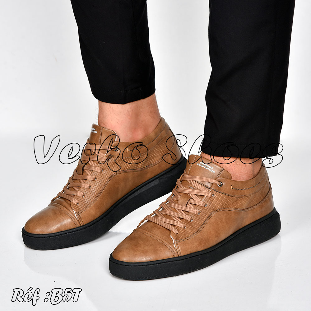 Chaussures cuir pour Hommes - Réf B5 - Camel -