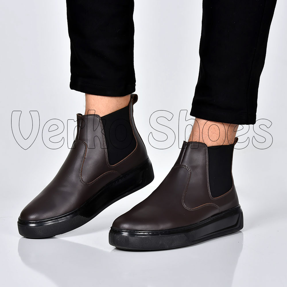 Boots cuir  pour Hommes - Réf 303 - Marron -