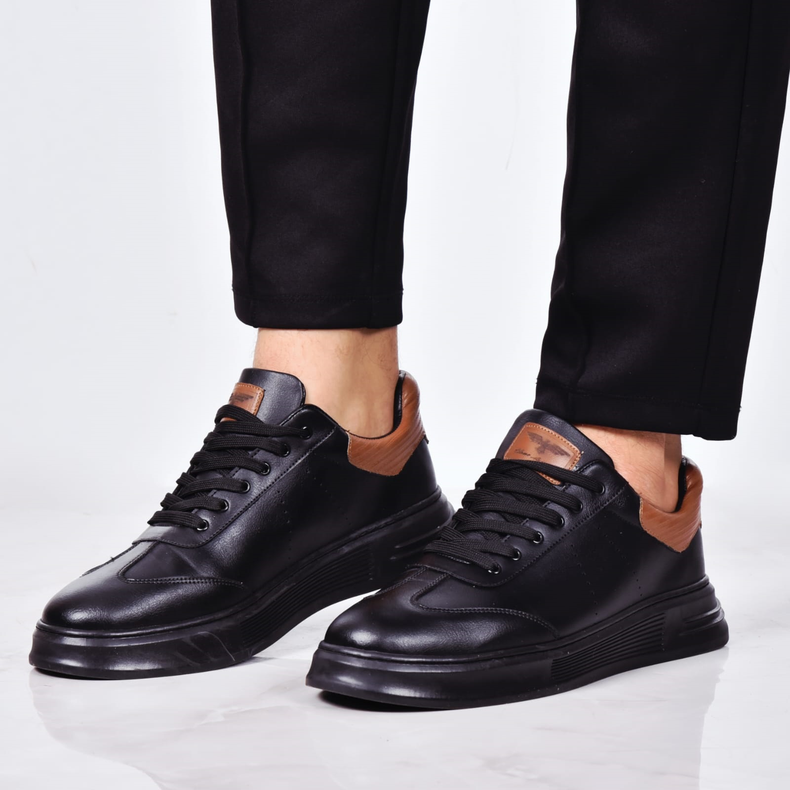 Basket Homme Cuir – Réf 7070 Noir-MT