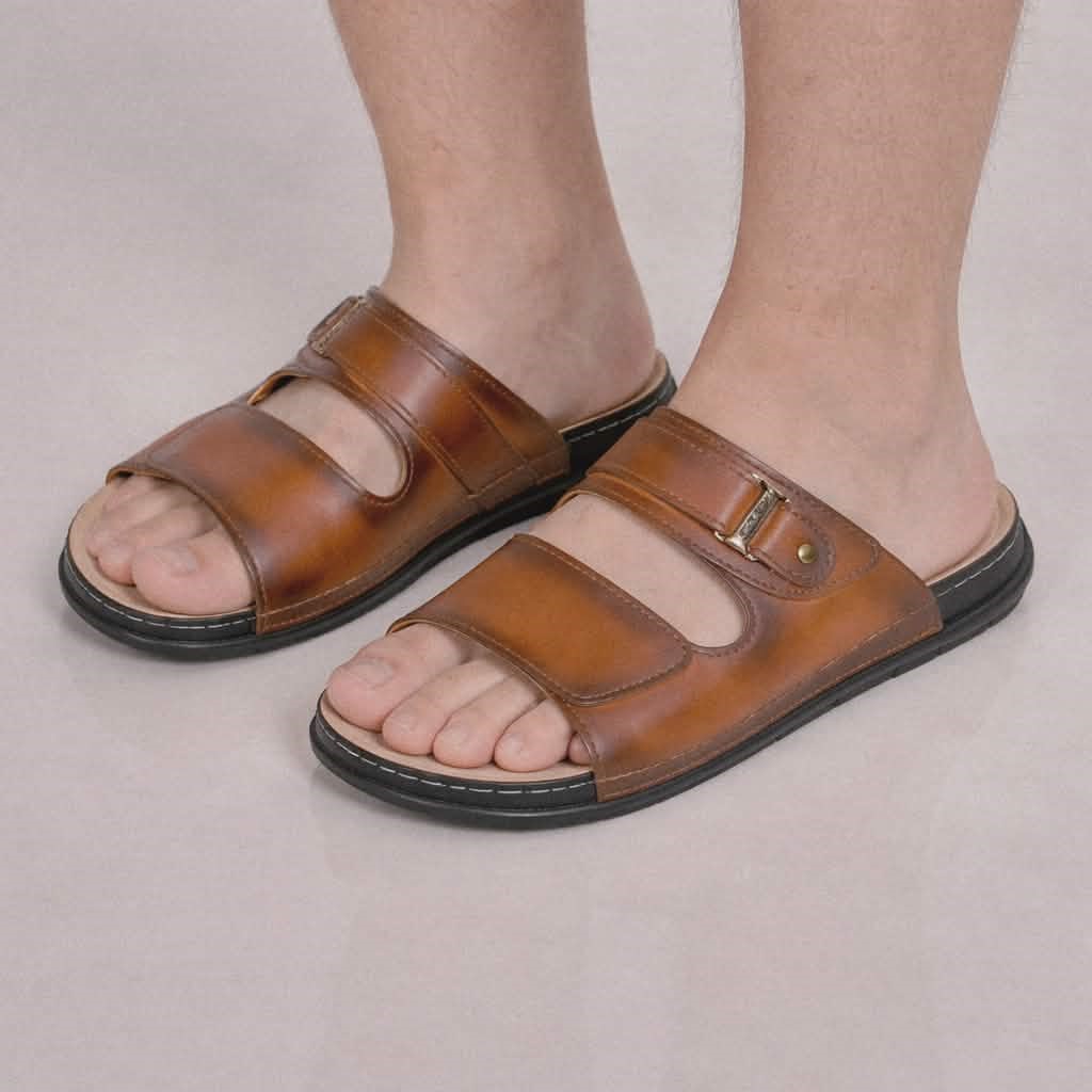 Mules En Simili-Cuir Pour hommes - Réf 880 Marron -
