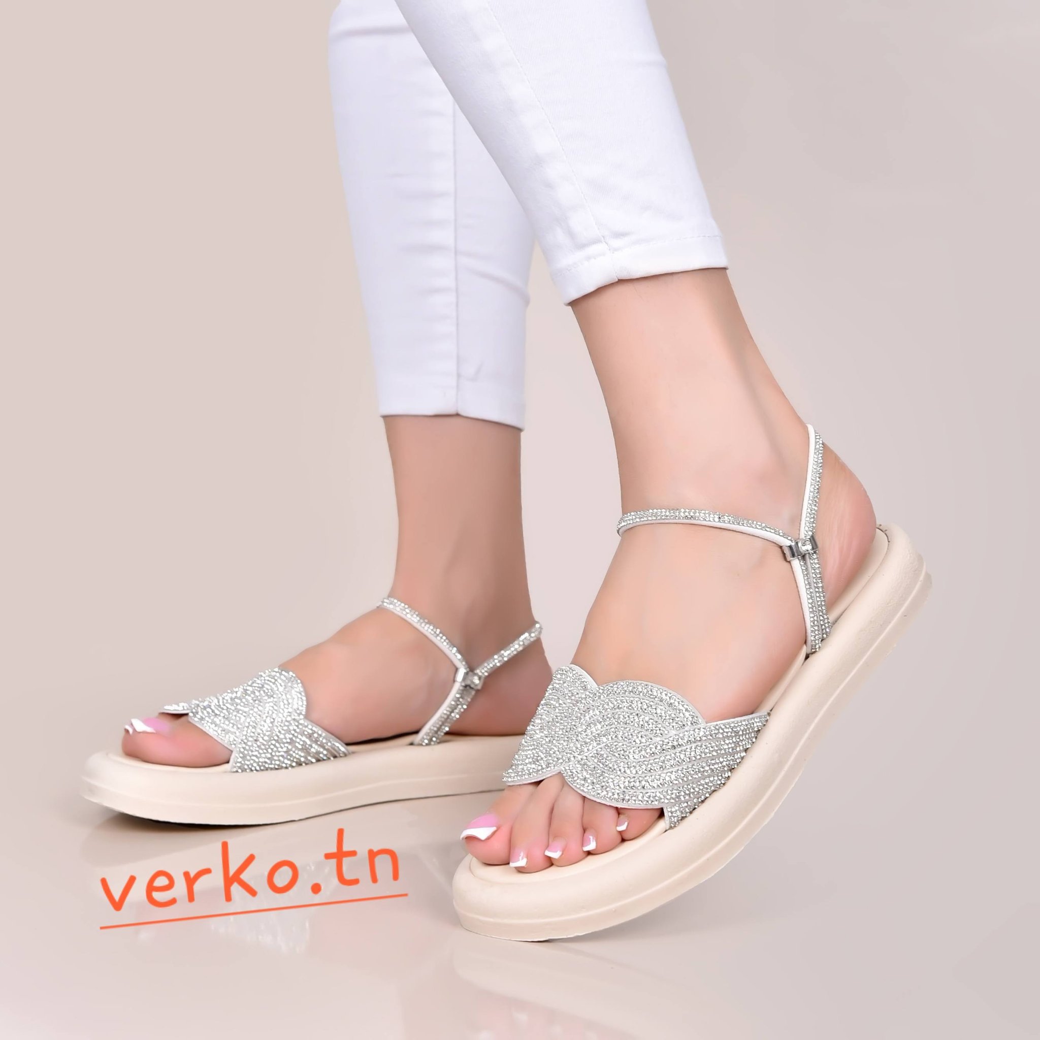 Sandale Pour Femmes – Réf 858 Argent–