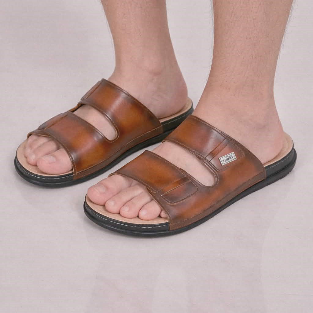 Mules En Simili-Cuir Pour hommes - Réf 881 Marron -