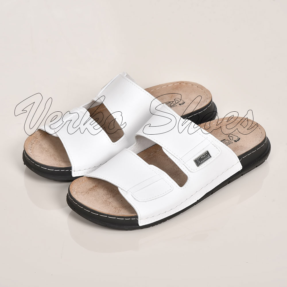 Mules En Simili-Cuir Pour hommes - Réf Fk 2 Blanc -