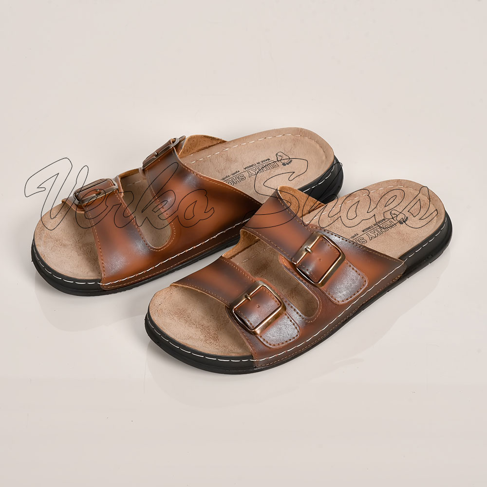 Mules En Simili-Cuir Pour hommes - Réf Fk 3 Marron -