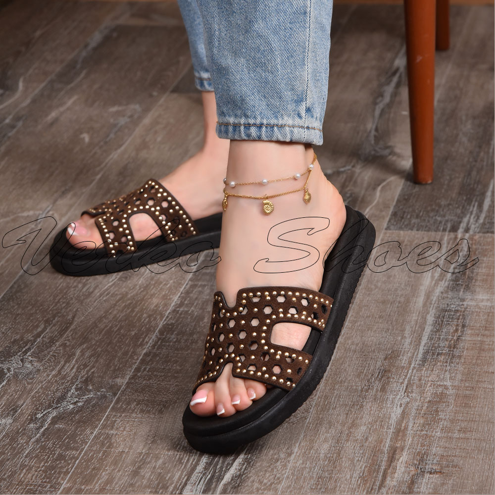 Mules Pour Femmes Souple et Hyper confortable – Réf 936 Marron -