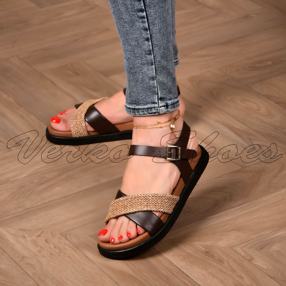 Sandales Pour Femmes Souple et Hyper confortable - Réf 956 marron  -