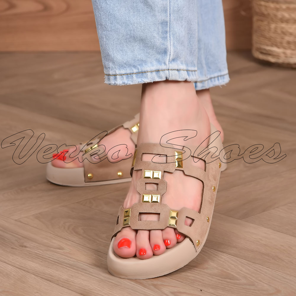 Mules Pour Femmes Souple et Hyper confortables - Réf 940 Beige  -