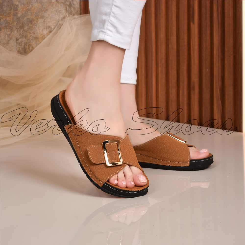 Mules Pour femmes Souple ert Hyper confortable - Réf FW Marron -
