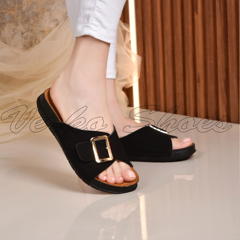 Mules Pour femmes Souple ert Hyper confortable - Réf FW Noir -