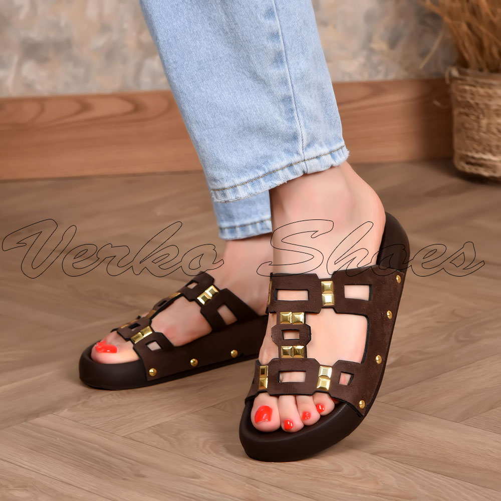 Mules Pour Femmes Souple et Hyper confortables - Réf 940 Marron -