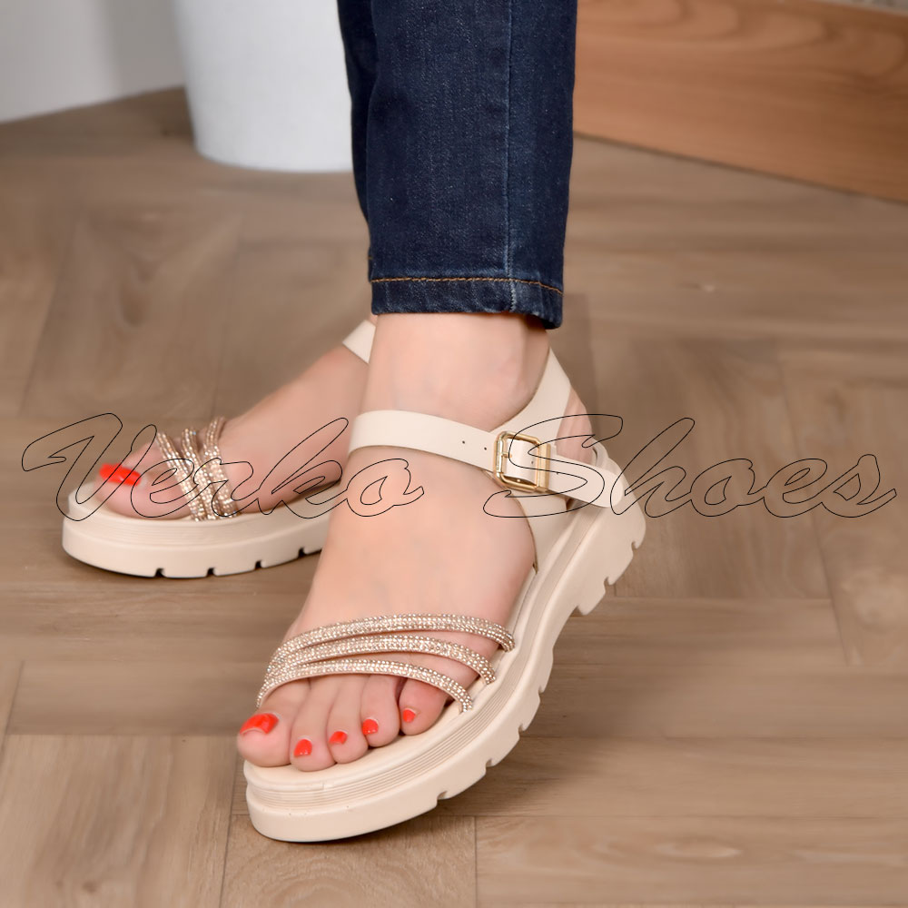 Sandale Pour Femmes - Réf 958 Beige -