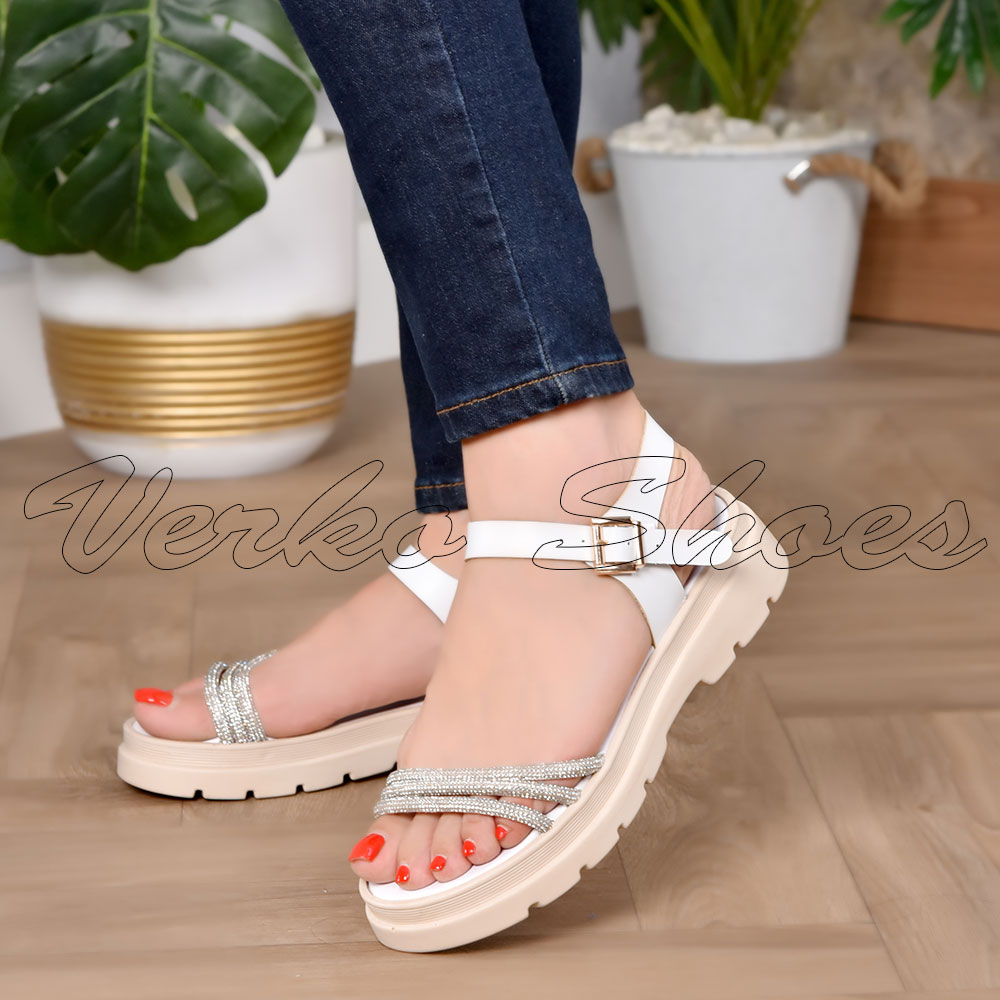 Sandale Pour Femmes - Réf 958 Blanc -