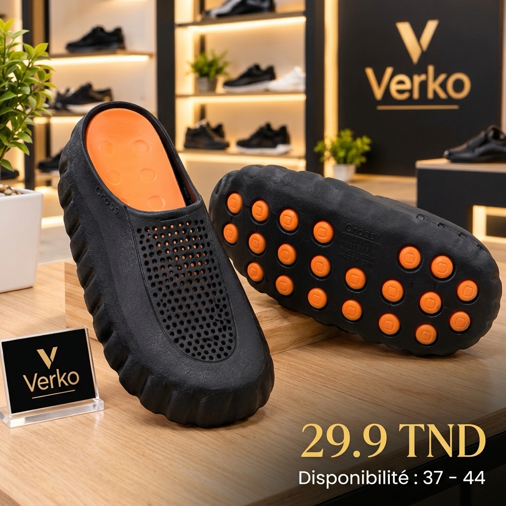 Mules Souple et Hyper confortable - CR Noir -