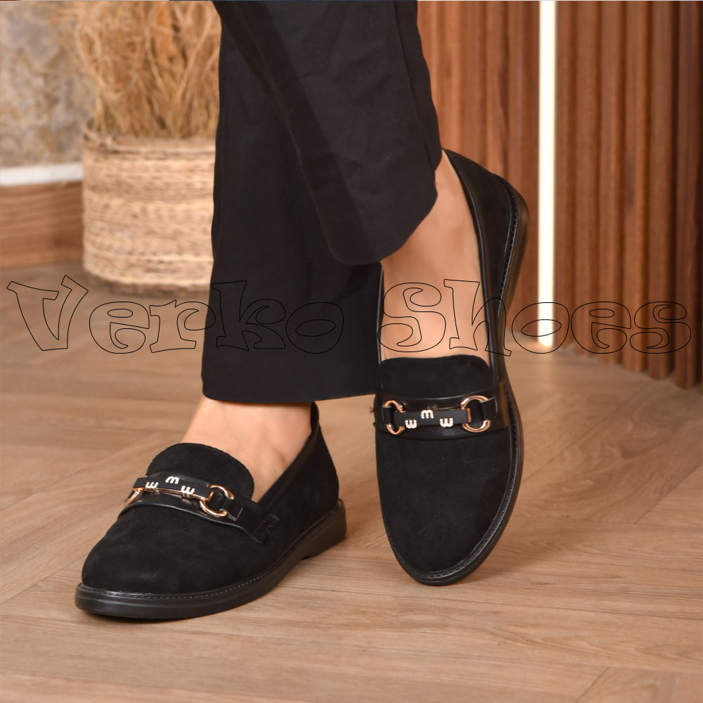 Mocassins Pour Femmes Avec semelle orthopédique - 976 Noir Daim -