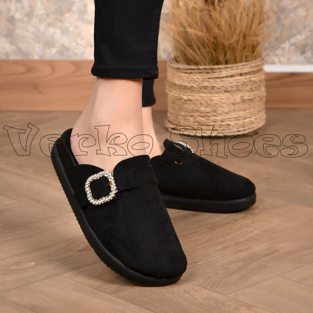 Mule Confort Daim - Pour femmes - 982 Noir -